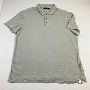 Calvin Klein Mens Cotton Polo Shirt Gray Short Sleeve Collared Button Up Size XL